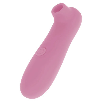 Rosa silicone klitoris-stimulator ohmama mit rundem griff und gebogenem aufsatz 10 geschwindigkeiten