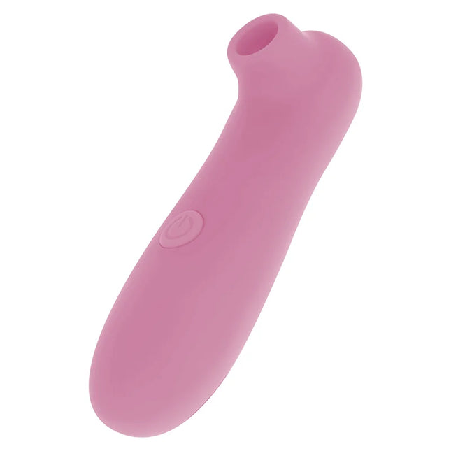 Rosa silicone klitoris-stimulator ohmama mit rundem griff und gebogenem aufsatz 10 geschwindigkeiten