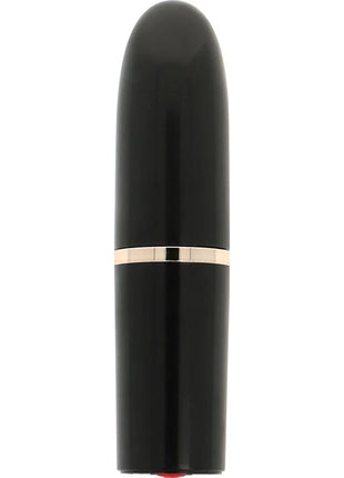Ohmama lippenstift mit vibrierender zunge in schwarzem glossy finish und dünnem goldband am oberen rand