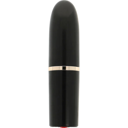 Ohmama lippenstift mit vibrierender zunge in schwarzem glossy finish und dünnem goldband am oberen rand
