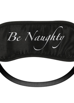 Ohmama paar-set nummer 3 schwarze satin schlafmaske mit be naughty stickerei in silber
