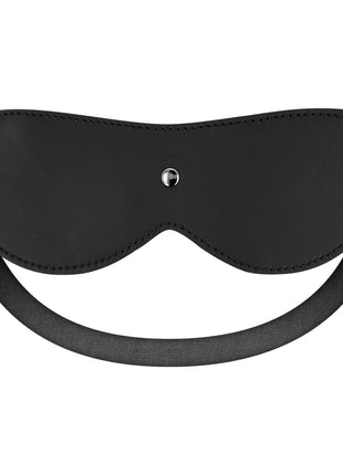Schwarze leder-augenmaske mit silbernen metallnieten und verstellbarem riemen ohmama paar-set nummer 4