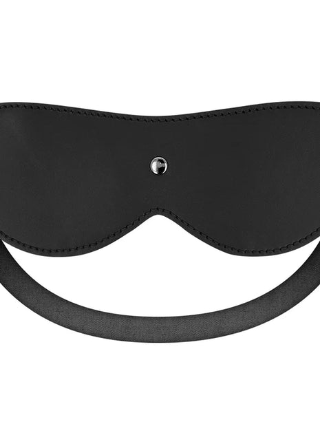 Schwarze leder-augenmaske mit silbernen metallnieten und verstellbarem riemen ohmama paar-set nummer 4