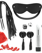 Schwarzes lederblindfold mit silbernen nieten ohmama paar-set nummer 5 zur blickdichtigkeit beim paarspiel