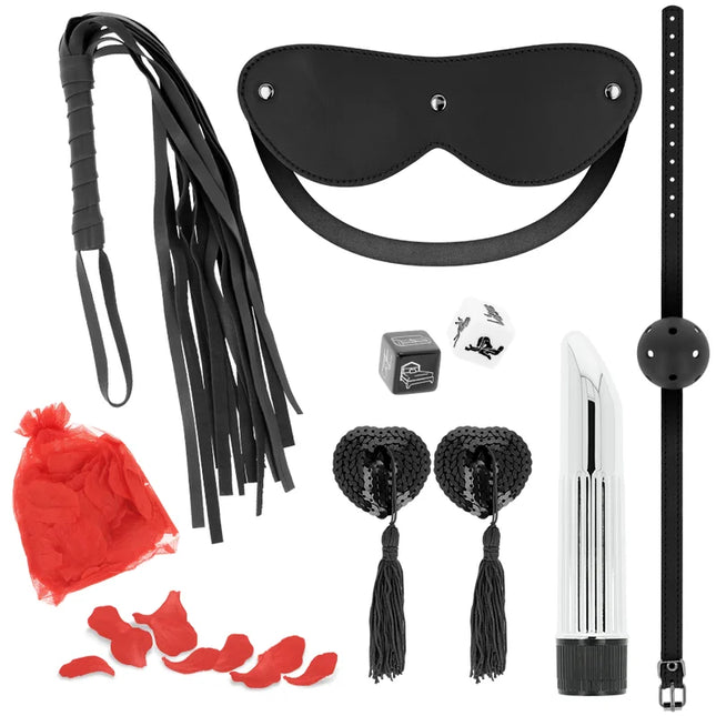 Schwarzes lederblindfold mit silbernen nieten ohmama paar-set nummer 5 zur blickdichtigkeit beim paarspiel