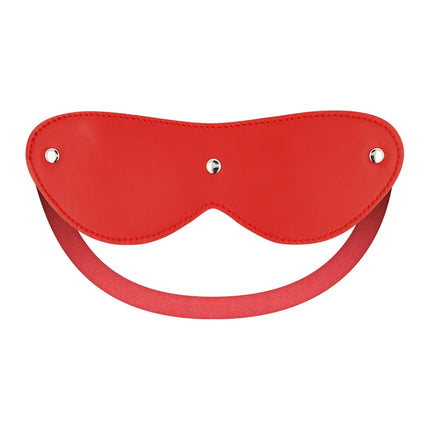 Ohmama paar-set nummer 6 rotes leder auge maske mit silbernen nieten und verstellbarem riemen