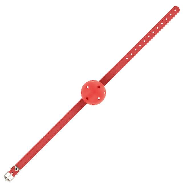 Ohmama paar-set nummer 6 rotes lederarmband mit perforiertem ball und silberner schnalle