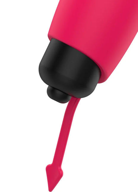 Ohmama pocket devil vibrator stimulator xmas edition pink silikonstab mit schwarzer spitze und herzförmigem ende