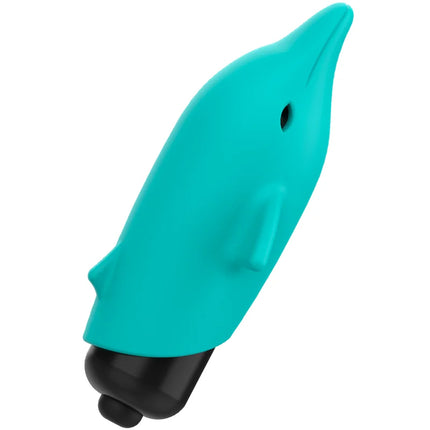 Teal silikon dolphinförmiger persönlicher massager mit schwarzer basis ohmama pocket dolphin vibrator xmas edition