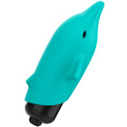 Teal silikon dolphinförmiger persönlicher massager mit schwarzer basis ohmama pocket dolphin vibrator xmas edition