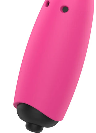 Ohmama pocket vibe pink xmas edition personal massager mit rosa silikongriff und schwarzer strukturierter spitze