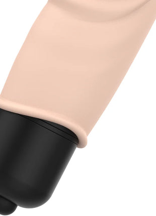 Beiger silikonüberzogener realistischer mini vibrator mit schwarzem zylindrischem boden ohmama xmas edition