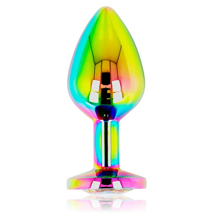 Ohmama iris rainbow farbiger analplug größe m mit schillerndem metallic finish und elegantem tapered design