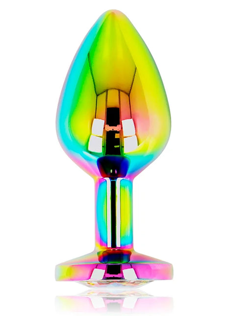 Ohmama iris rainbow farbiger analplug größe m mit schillerndem metallic finish und elegantem tapered design