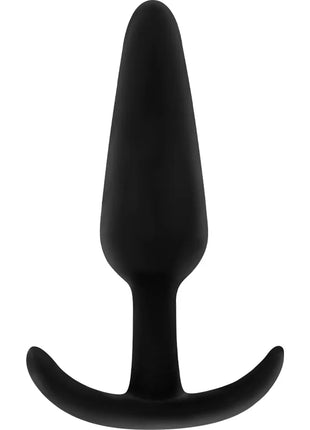 Ohmama silikon-analsplug in schwarz mit kleinem gebogenem griff aus silikon für angenehme anwendung