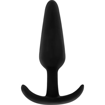 Ohmama silikon-analsplug in schwarz mit kleinem gebogenem griff aus silikon für angenehme anwendung