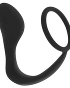 Schwarzer silikon-analplug mit ringverschluss 10,5 cm von ohmama aus hautfreundlichem silikon