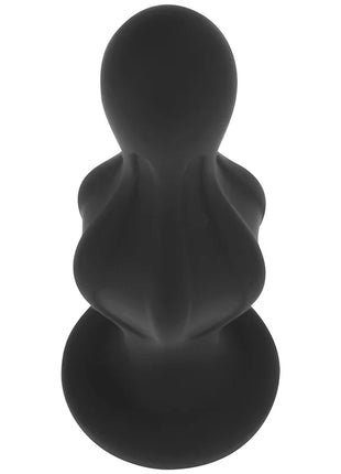 Ohmama silikon-analstecker 12 cm schwarz mit glattem rundem kopf und breitem fuß aus silikon