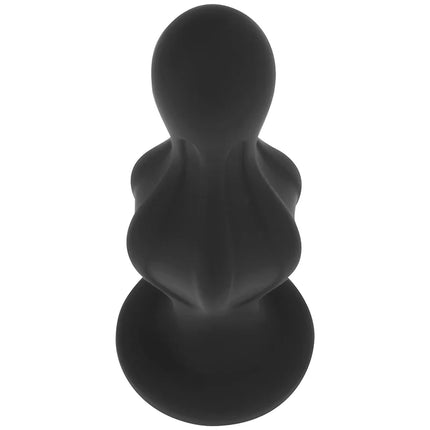 Ohmama silikon-analstecker 12 cm schwarz mit glattem rundem kopf und breitem fuß aus silikon