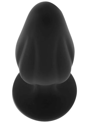 Schwarzer silikon-analstecker ohmama 12 cm dünn mit abgerundetem, konischem kopf und glänzend glatter oberfläche