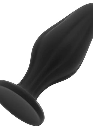 Ohmama silikon-analstecker 12 cm dünn aus schwarzem silikon mit glattem, konischem design und abgerundetem sockel