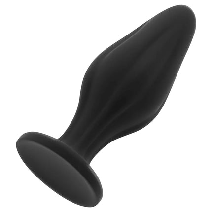 Ohmama silikon-analstecker 12 cm dünn aus schwarzem silikon mit glattem, konischem design und abgerundetem sockel