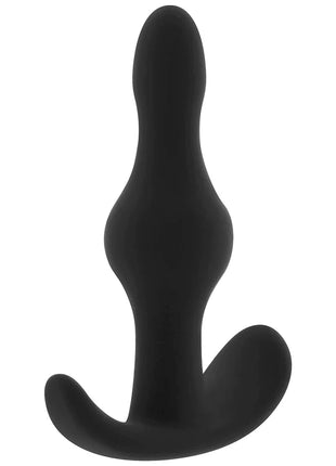 Ohmama silikon-analstecker 8 cm schwarzer silicone plug mit glattem, konischem design und gebogener basis