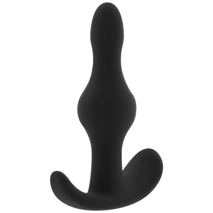 Ohmama silikon-analstecker 8 cm schwarzer silicone plug mit glattem, konischem design und gebogener basis