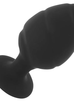 Schwarzer silikon-analstecker größe l 9 cm von ohmama mit glattem, abgerundetem kopf und abgeflachter basis