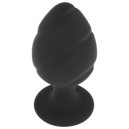 Ohmama silikon-analstecker größe m 8 cm schwarz mit glattem rundem kopf und strukturierten rillen