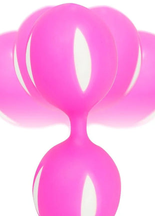 Ohmama silikonüberzogene bälle 70 gr hellpink glänzend mit zwei runden sektionen und zentralem verbindungsstiel