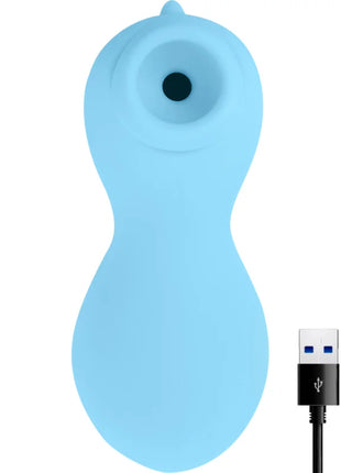 Ohmama stimulator sauger blau aus silikon mit usb-ladekabel und drachenwellen-design