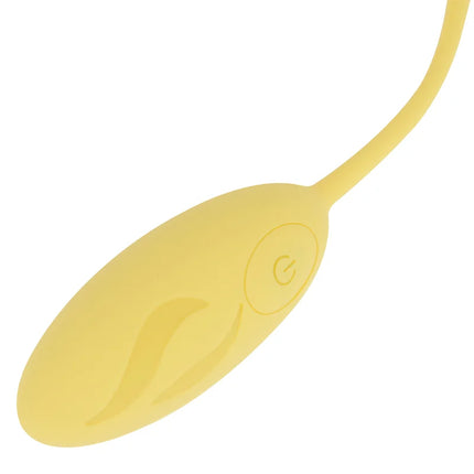 Ohmama texturiertes vibrationsei aus gelbem silikon mit power tast und kabel für 10 vibrierende modi