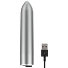 Ohmama vibrationskugel silber metallisch mit usb-ladekabel und 10 vibrationsmodi in zylindrischer form