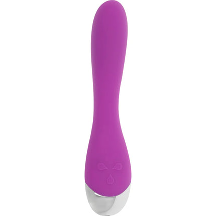 Lila silikon vibrator ohmama mit silberner metallspitze und geprägten steuerungstasten 20,5 cm