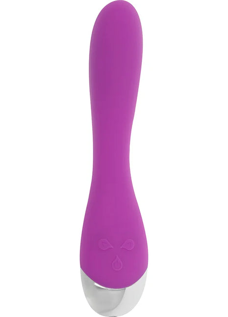 Lila silikon vibrator ohmama mit silberner metallspitze und geprägten steuerungstasten 20,5 cm