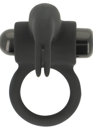 Ohmama schwarzer silicon vibratorring mit ergonomischem design und zwei abgerundeten hervorhebungen auf beiden seiten