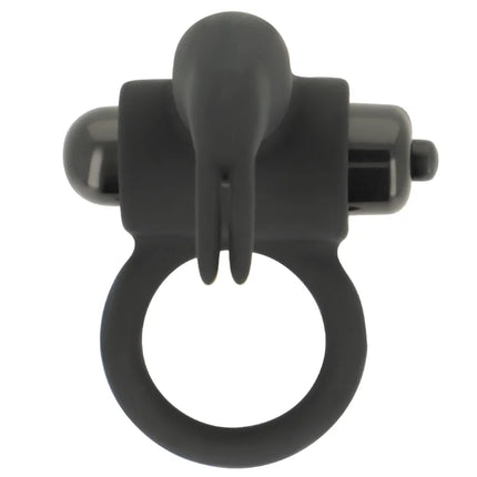 Ohmama schwarzer silicon vibratorring mit ergonomischem design und zwei abgerundeten hervorhebungen auf beiden seiten