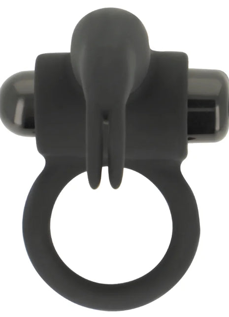 Ohmama schwarzer silicon vibratorring mit ergonomischem design und zwei abgerundeten hervorhebungen auf beiden seiten
