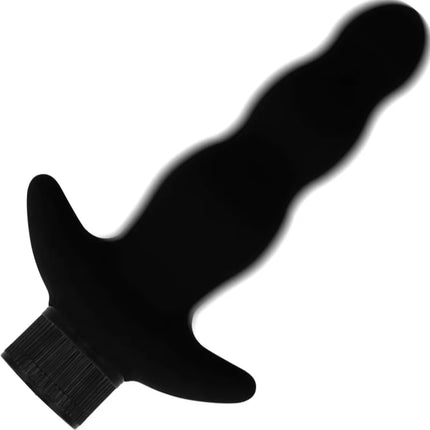 Schwarzer silikon analplug ohmama vibratorstecker 12 cm mit strukturiertem, geripptem sockel