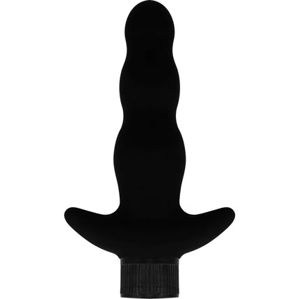 Schwarzer silikon analplug mit strukturiertem griffboden ohmama vibratorstecker 12 cm