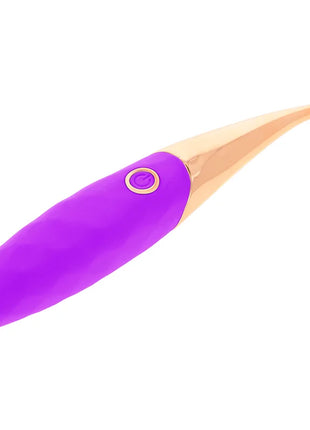 Wiederaufladbarer ohmama klitorisstimulator mit vibrationsfunktion lila gold silikongriff und rundem powerknopf