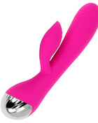 Vibrant pink silikon vibrator von ohmama mit kaninchenform silberner metallspitze und 10 vibrationsmodi