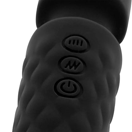 Ohmama wiederaufladbares massager fernbedienung aus schwarzem silikon mit fühlbaren tasten und 10 vibrationsmodi