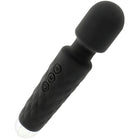Ohmama wiederaufladbares massager wand in schwarz mit silikonummantelung texturiertem griff und drei steuerungstasten