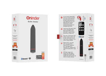 ONINDER - BERLIN BULLET VIBRATOR SCHWARZ 9 MODI 8,5 X 2 CM - KOSTENLOSE APP - Vibrierende Kugeln