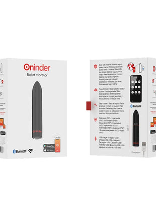 ONINDER - BERLIN BULLET VIBRATOR SCHWARZ 9 MODI 8,5 X 2 CM - KOSTENLOSE APP - Vibrierende Kugeln
