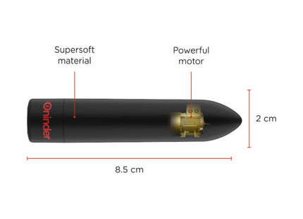 ONINDER - BERLIN BULLET VIBRATOR SCHWARZ 9 MODI 8,5 X 2 CM - KOSTENLOSE APP - Vibrierende Kugeln