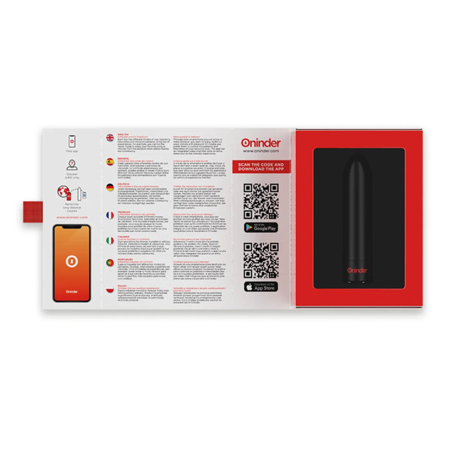ONINDER - BERLIN BULLET VIBRATOR SCHWARZ 9 MODI 8,5 X 2 CM - KOSTENLOSE APP - Vibrierende Kugeln