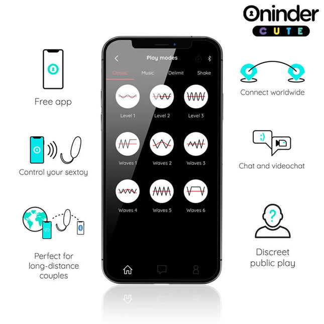 ONINDER CUTE - LOVE PLEASURE VIBRO-ROTIERENDES SILIKON-EDELSTEIN-EI - KOSTENLOSE WELTWEITE APP - Vibrierende Eier